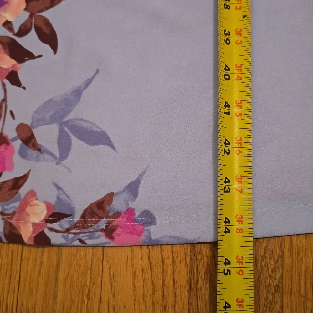 LONDON TIMES BRAND WOMEN'S BLUE AND PINK PLUS FLORAL SLEEVELESS DRESS SIZE 16 - Picture 15 of 17